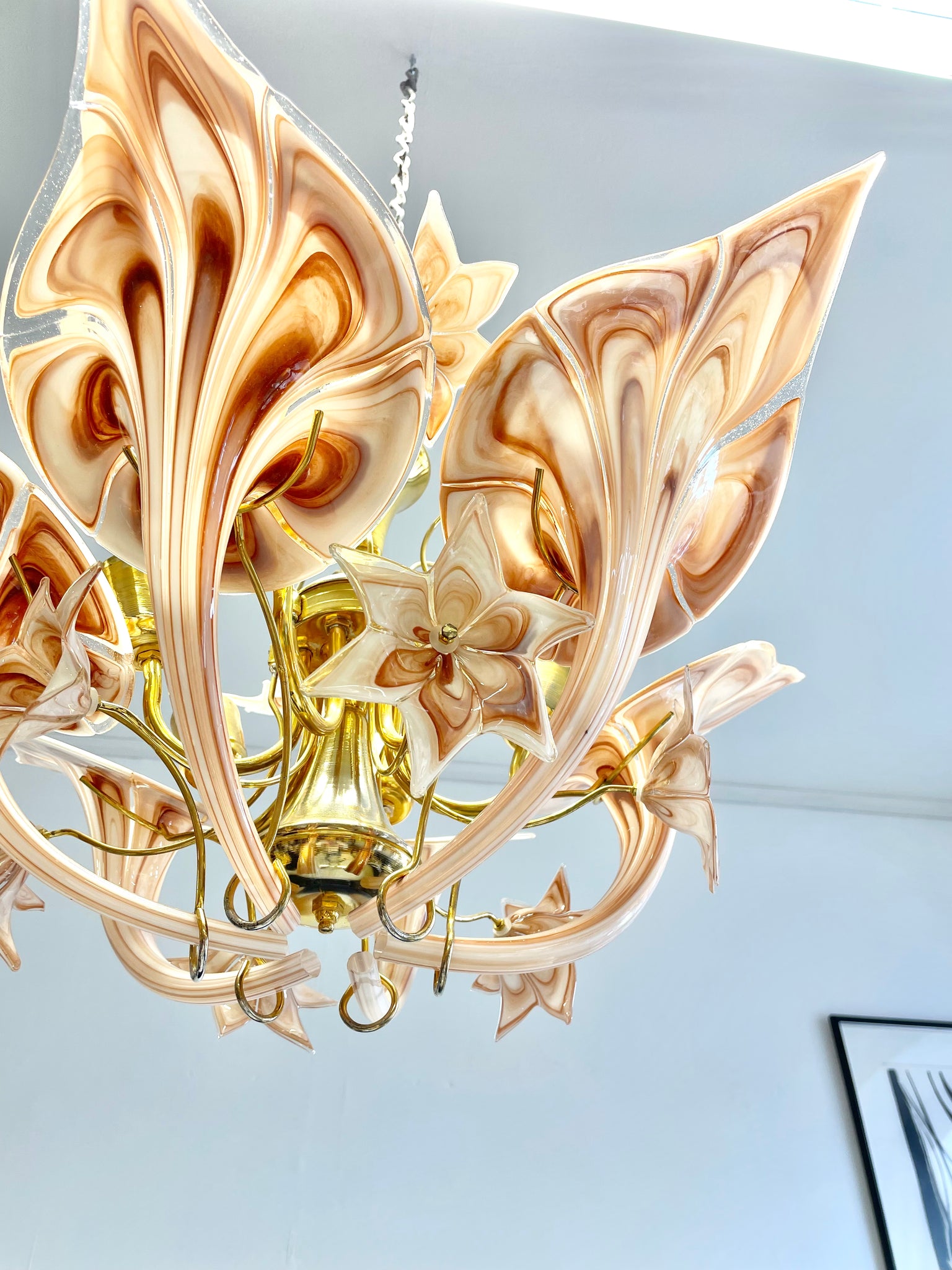 Vintage Murano Taklampa Lily